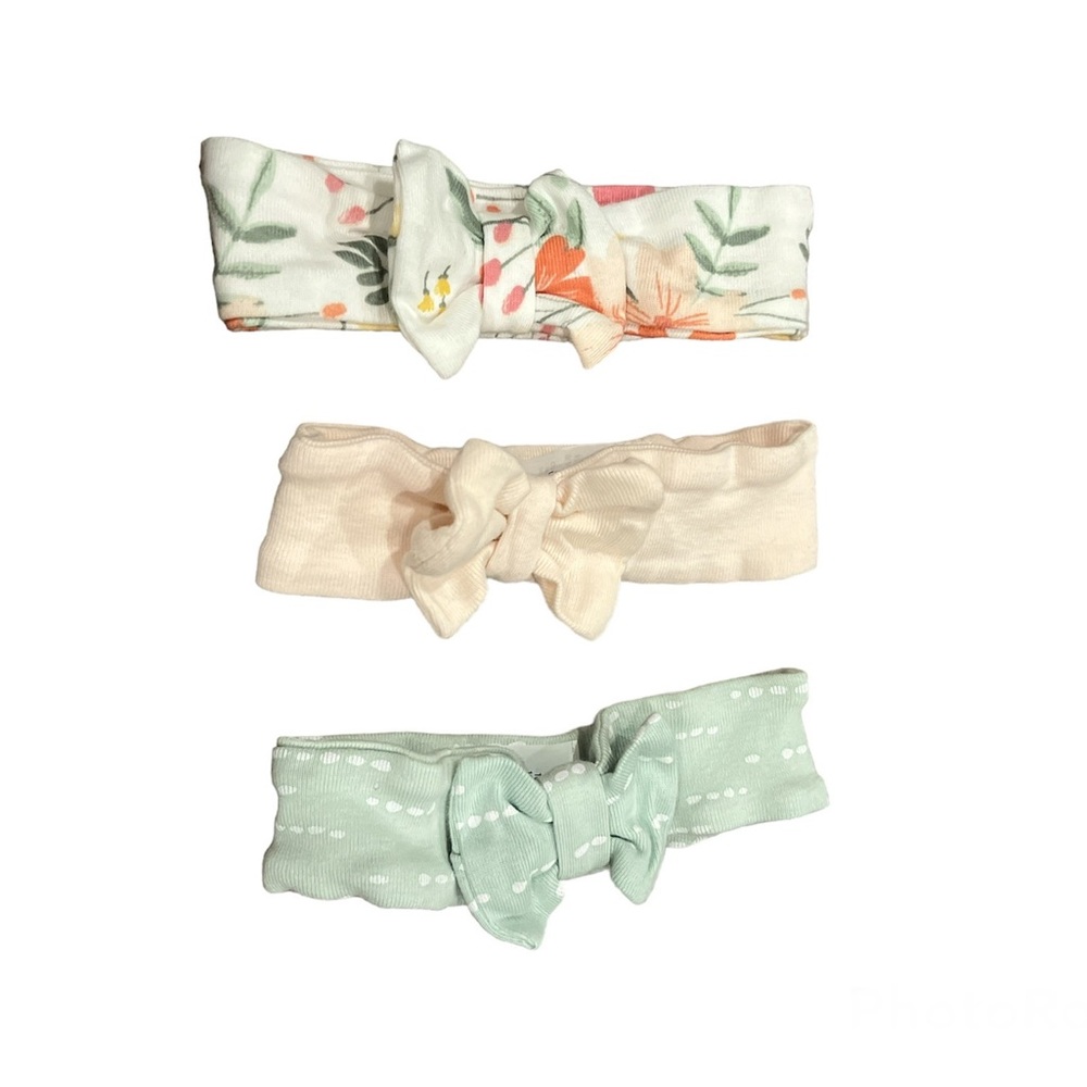 Mint/Green, White, and Pink Bundle of 3 Target Headbands. One is Floral.